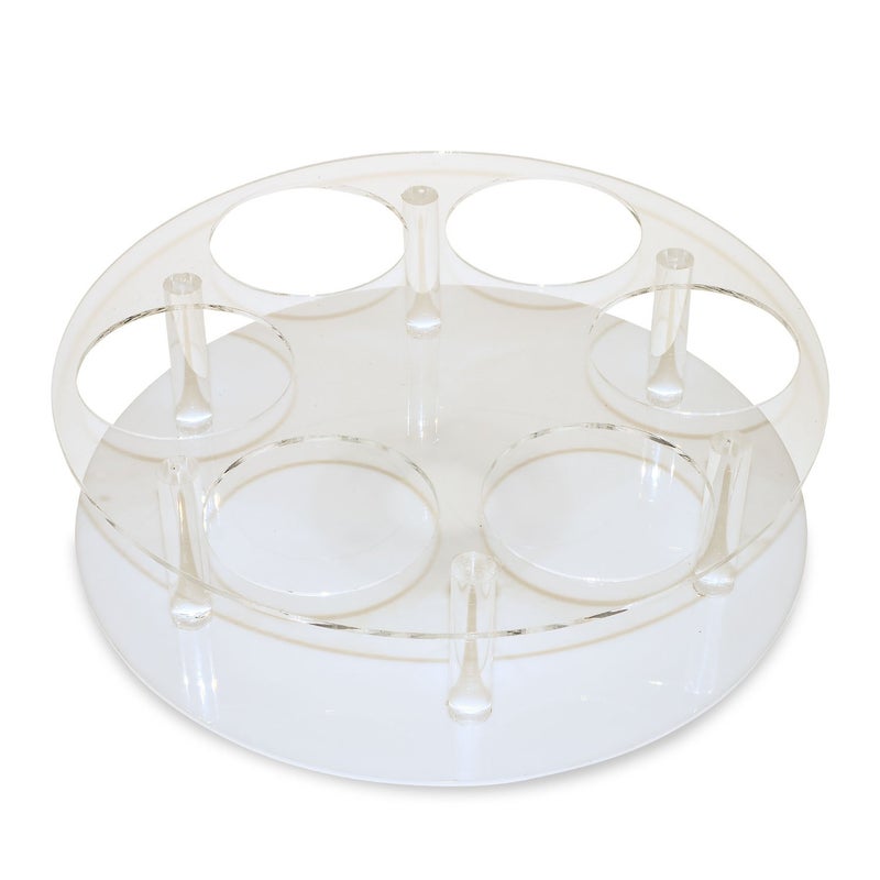 SOURCEONE.ORG Source One Deluxe Clear Acrylic 6 Wine Bottle Rotating Lazy Susan Counter Top Perfect for Bottles of Wine, Champagne, Sparkling Cider and Water - Image 2
