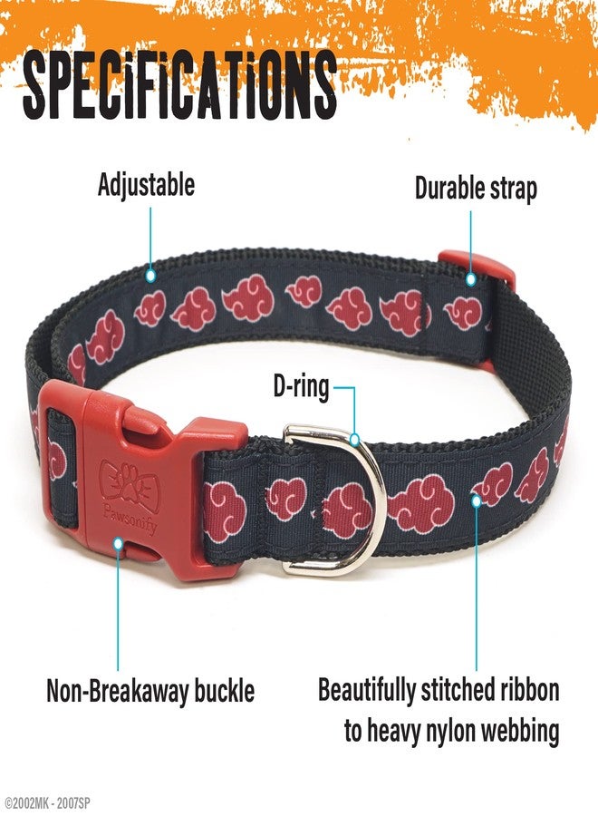 PAWSONIFY Akatsuki Anime Dog Collar for Large, Medium, Small Breeds, Puppy: Adjustable Naruto Dog Collar for Pets, Officially Licensed Naruto Akatsuki Cloak Inspired Pet Accessories & Gifts for Boy or Girl, MED - Image 2
