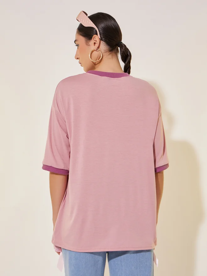 Take Two Take Two Oversized T-Shirt with Slogan