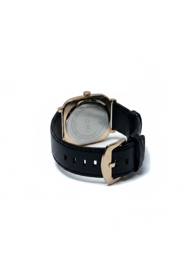 TOMI Urban Edge T085 Analog Watch with Sunglasses Gift Set for Men – Black Leather Strap, Premium Combo Box - Image 4