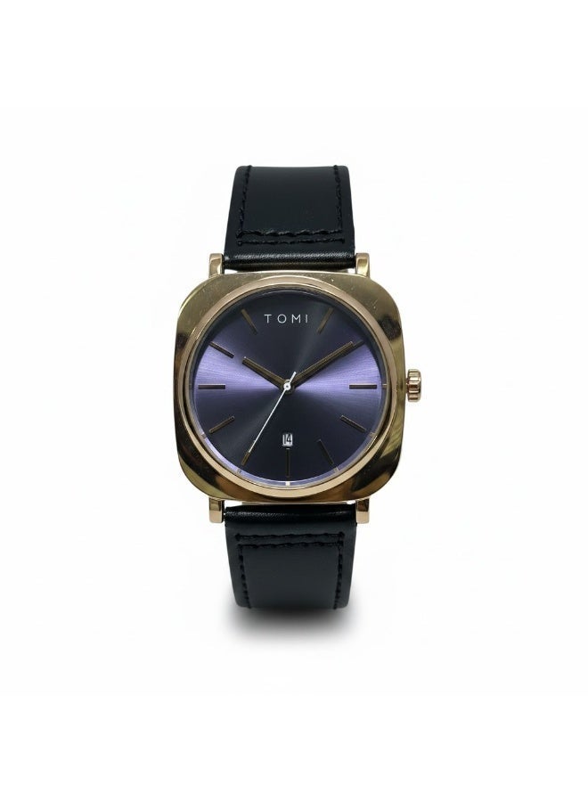 TOMI Urban Edge T085 Analog Watch with Sunglasses Gift Set for Men – Black Leather Strap, Premium Combo Box - Image 2