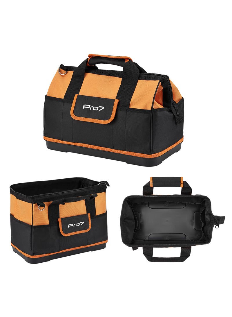 LAWAZIM Pro7 Tool Bag with Hard Plastic Bottom - 16 Inch - Waterproof Soft Bottom, Dual Carrying Handles, Zipper Closure, and Large Storage Space - Ideal for Travel, Plumbing, Electricians, and Workshop Use - Image 1