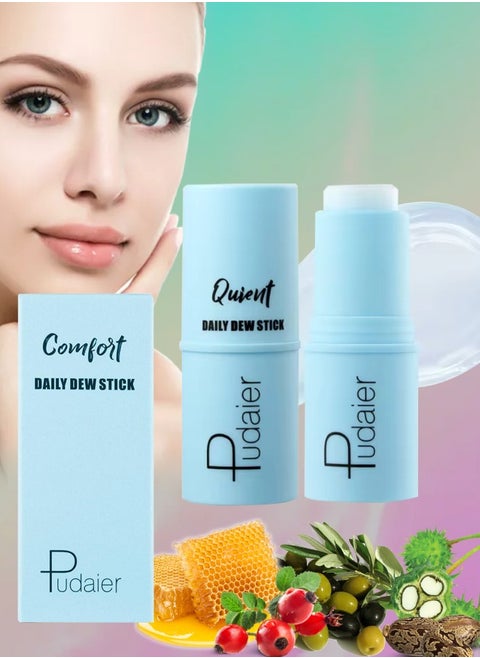 Daily Dew Moisturizing Stick Deep Hydrating Creamy Texture Non Sticky Moisturize Daily Cream Stick Multi Use Balm Stick Hydrating Primer Brightens and Glow Skin Makeup Stick Blue