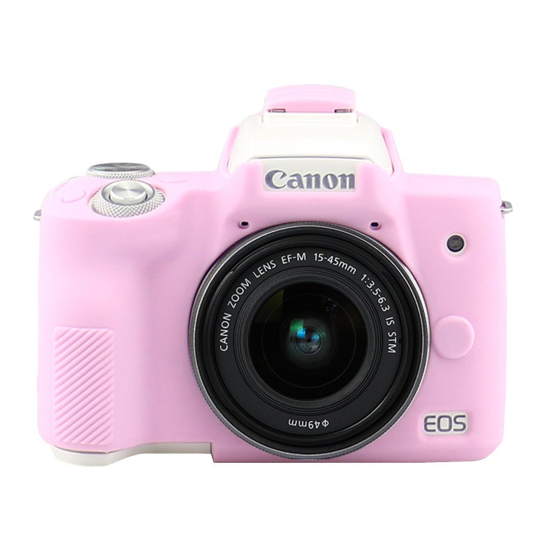 Easy Hood Camera Case for Canon EOS M50/M50 Mark II Digital Camera, Anti-Scratch Soft Silicone Case Cover Housing Protective Cover Protector Camera Body Skin Case (Pink) - Image 1