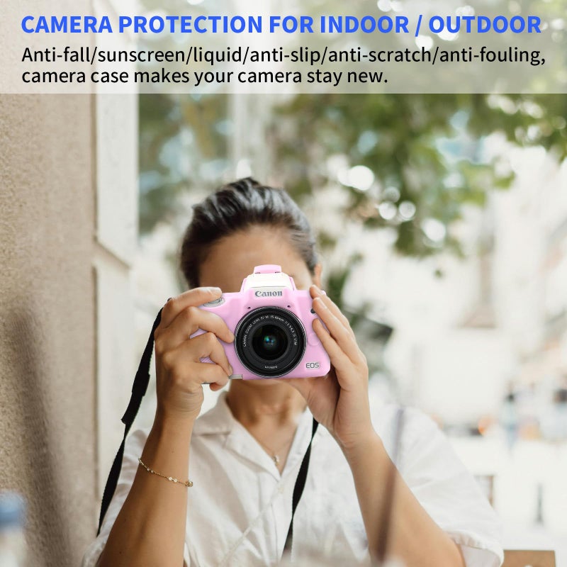 Easy Hood Camera Case for Canon EOS M50/M50 Mark II Digital Camera, Anti-Scratch Soft Silicone Case Cover Housing Protective Cover Protector Camera Body Skin Case (Pink) - Image 5