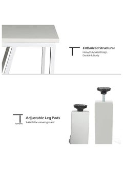 RIGID Steel Workstation Desk with Wooden Top White 75x100x50cm  - Image 3