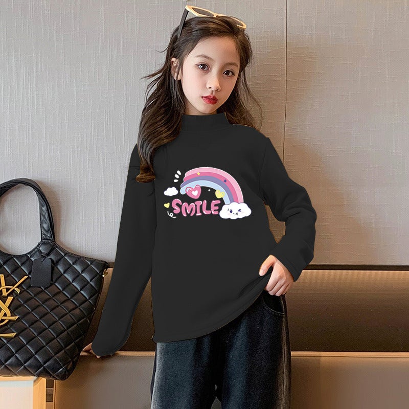 Y2414# Children And Girls Cute Printed New Long Sleeve Styline Fashionable Small And Medium-Sized Children'S Boys And Girls Leisure T-Shirt - Image 4