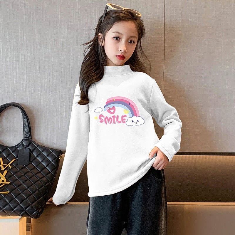 Y2414# Children And Girls Cute Printed New Long Sleeve Styline Fashionable Small And Medium-Sized Children'S Boys And Girls Leisure T-Shirt - Image 2