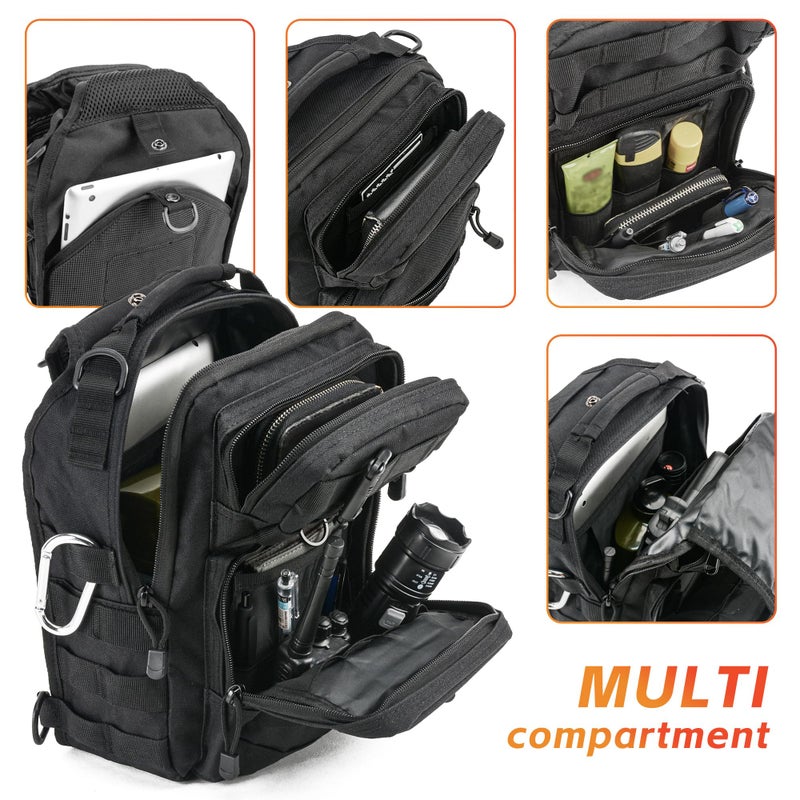 gracedon Tactical Chest Backpack Sling bag Pack Military Molle Assault Range Bags for Outdoor Sports Travel - Image 2