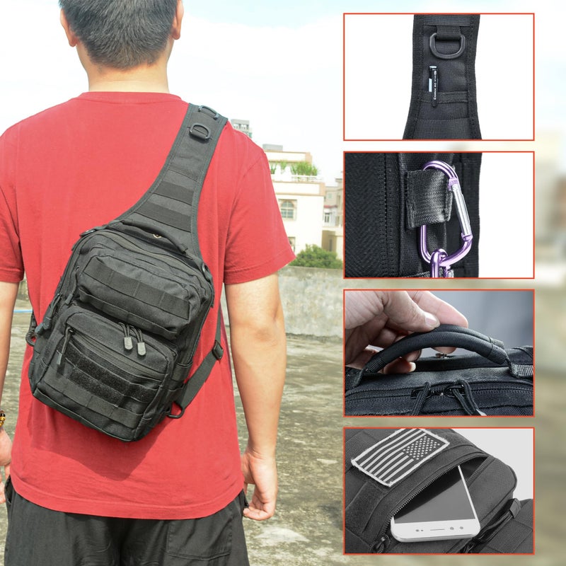 gracedon Tactical Chest Backpack Sling bag Pack Military Molle Assault Range Bags for Outdoor Sports Travel - Image 4