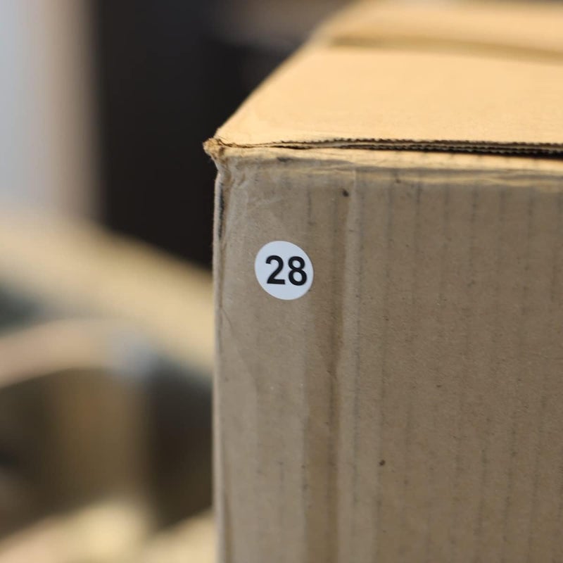 InStockLabels.com White with Black Number 28 Circle Dot Stickers, 3/4 Inch Round, 500 Labels on a Roll - Image 2