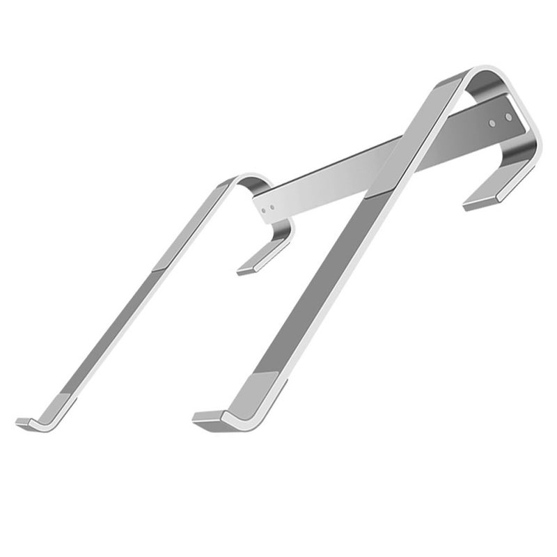 Foldable Aluminum Laptop Stand With Hollow Cooling Portable Riser Silver - Image 2