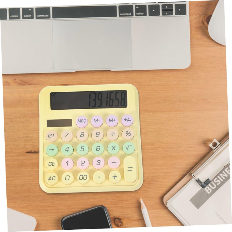 Yellow Portable Mechanical Keyboard Calculator Lightweight Practical for Office Students - Image 4