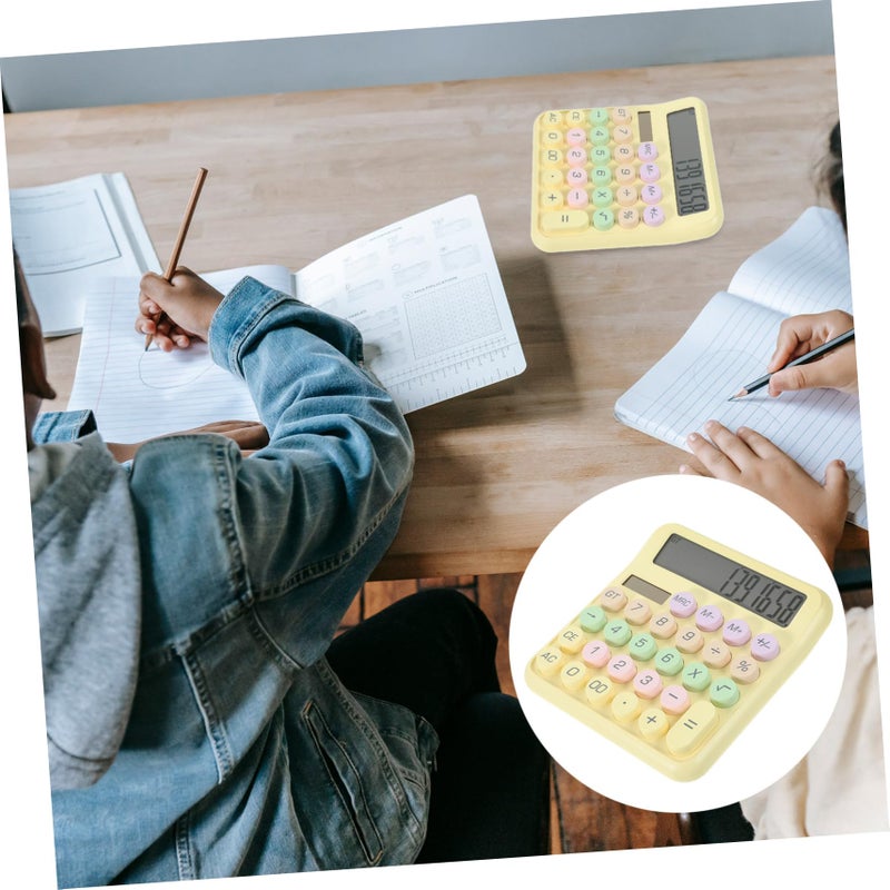 Yellow Portable Mechanical Keyboard Calculator Lightweight Practical for Office Students - Image 5