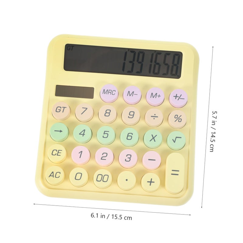 Yellow Portable Mechanical Keyboard Calculator Lightweight Practical for Office Students - Image 3