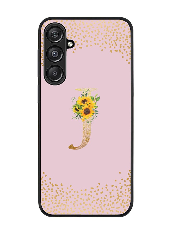 Stylizedd For Samsung Galaxy A16 / A16 5G Case,Slim fit Camera Protection, Shockproof Thin Phone cover - Custom Floral Monogram - J (Pink ) - Image 1