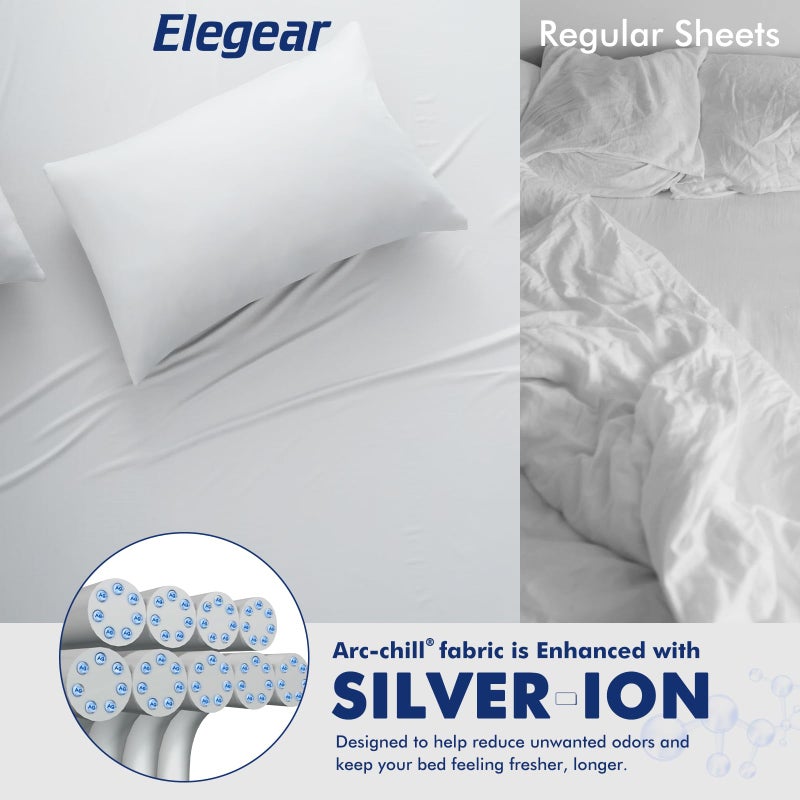 Elegear بطانيات إيلجيار المبردة للنائمين الساخنين كوين، ألياف باردة Arc-Chill 3.0 مع أيون الفضة للبشرة الحساسة، بطانية صيفية خفيفة الوزن وقابلة للتنفس للمنزل والسرير والأريكة والمكتب والتخييم، رمادي - Image 3