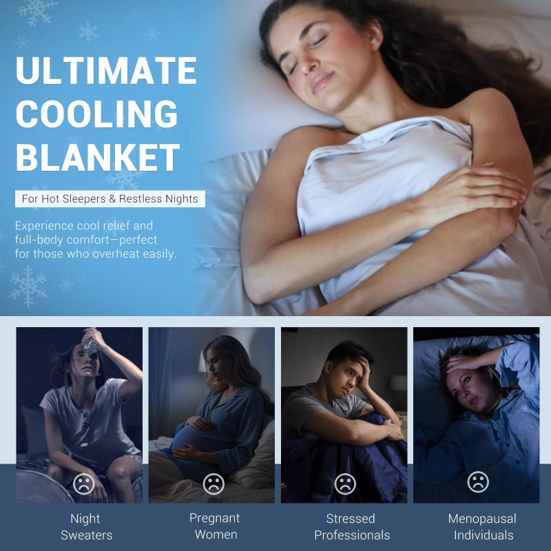 Elegear بطانيات إيلجيار المبردة للنائمين الساخنين كوين، ألياف باردة Arc-Chill 3.0 مع أيون الفضة للبشرة الحساسة، بطانية صيفية خفيفة الوزن وقابلة للتنفس للمنزل والسرير والأريكة والمكتب والتخييم، رمادي - Image 4