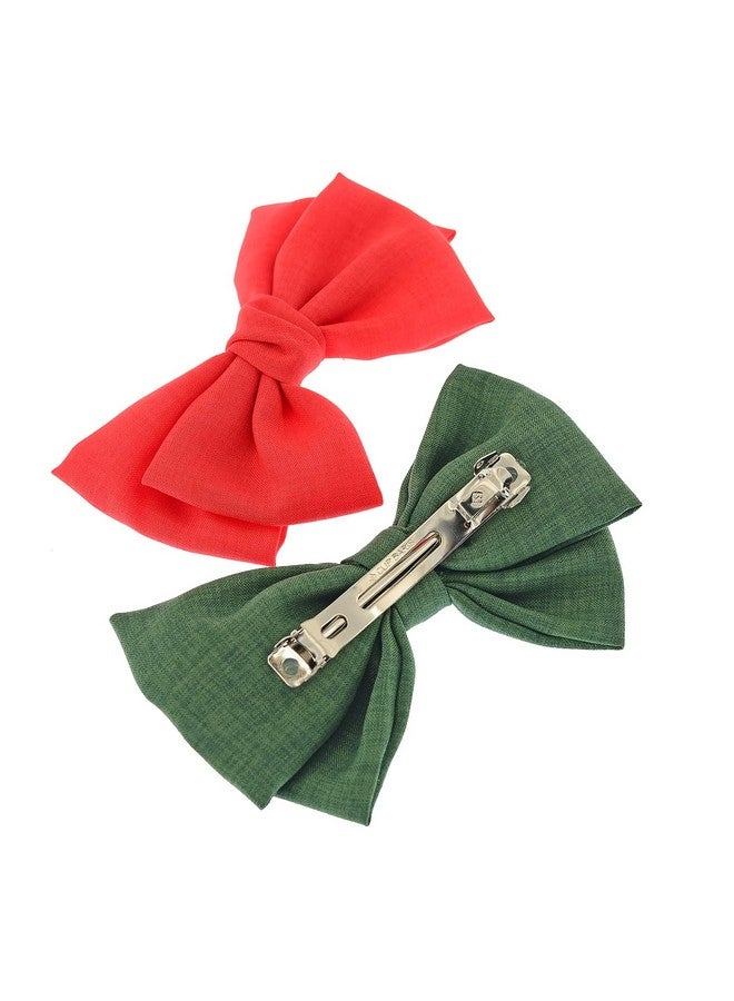 PIDOUDOU 6 Pack Solid Color 5.2'' Bow Clips Women Hair Barrettes Hair Accessories - Image 5