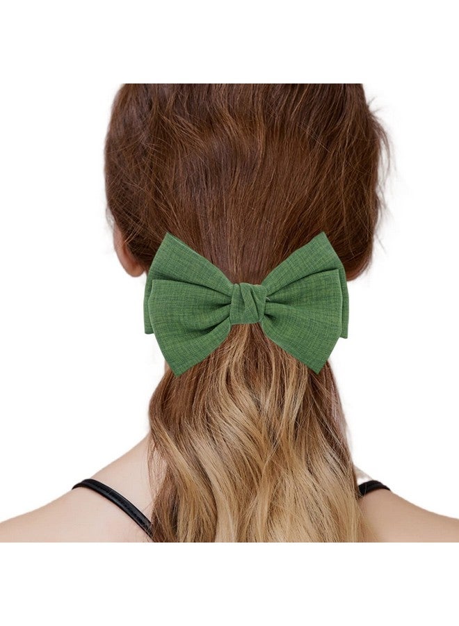 PIDOUDOU 6 Pack Solid Color 5.2'' Bow Clips Women Hair Barrettes Hair Accessories - Image 3