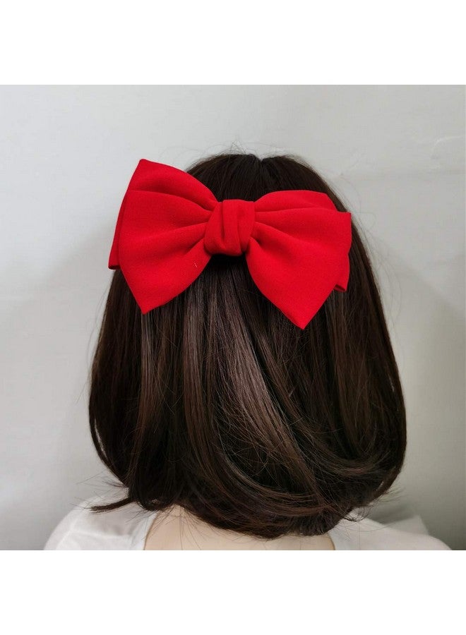 PIDOUDOU 6 Pack Solid Color 5.2'' Bow Clips Women Hair Barrettes Hair Accessories - Image 4