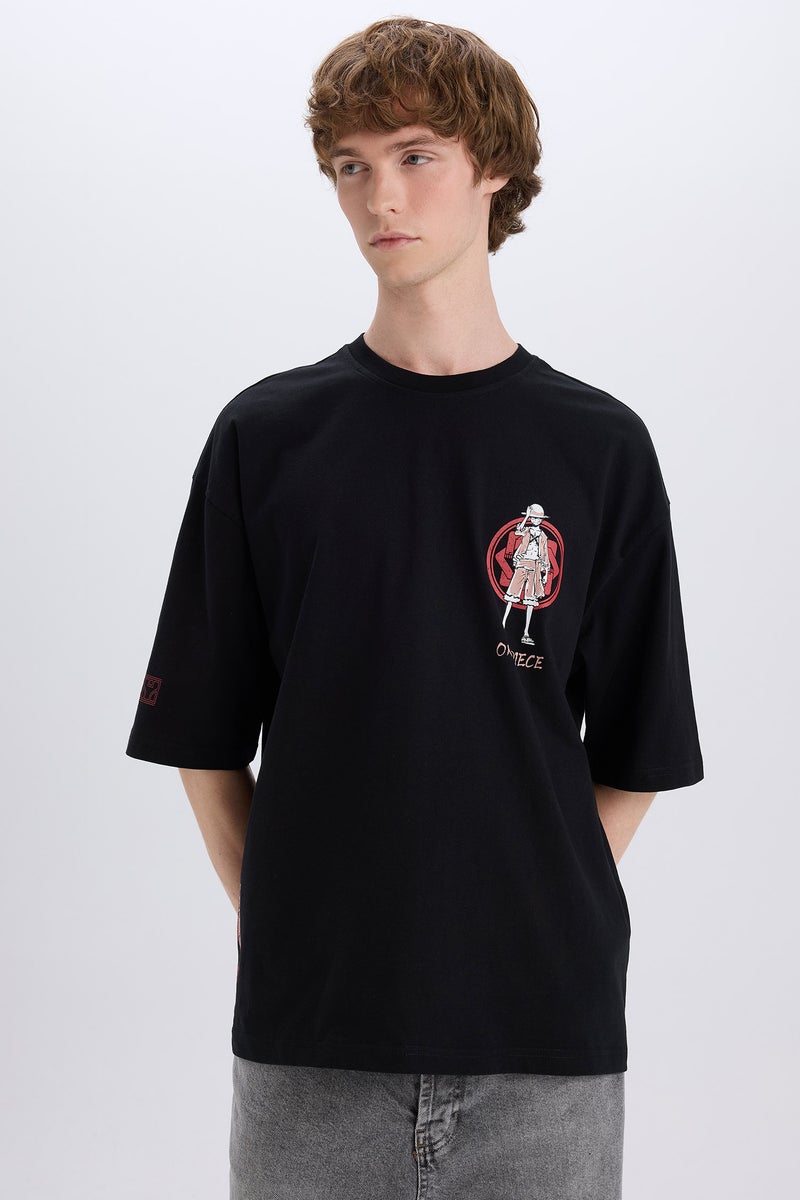 Man One Piece Loose Fit Crew Neck Printed T-Shirt