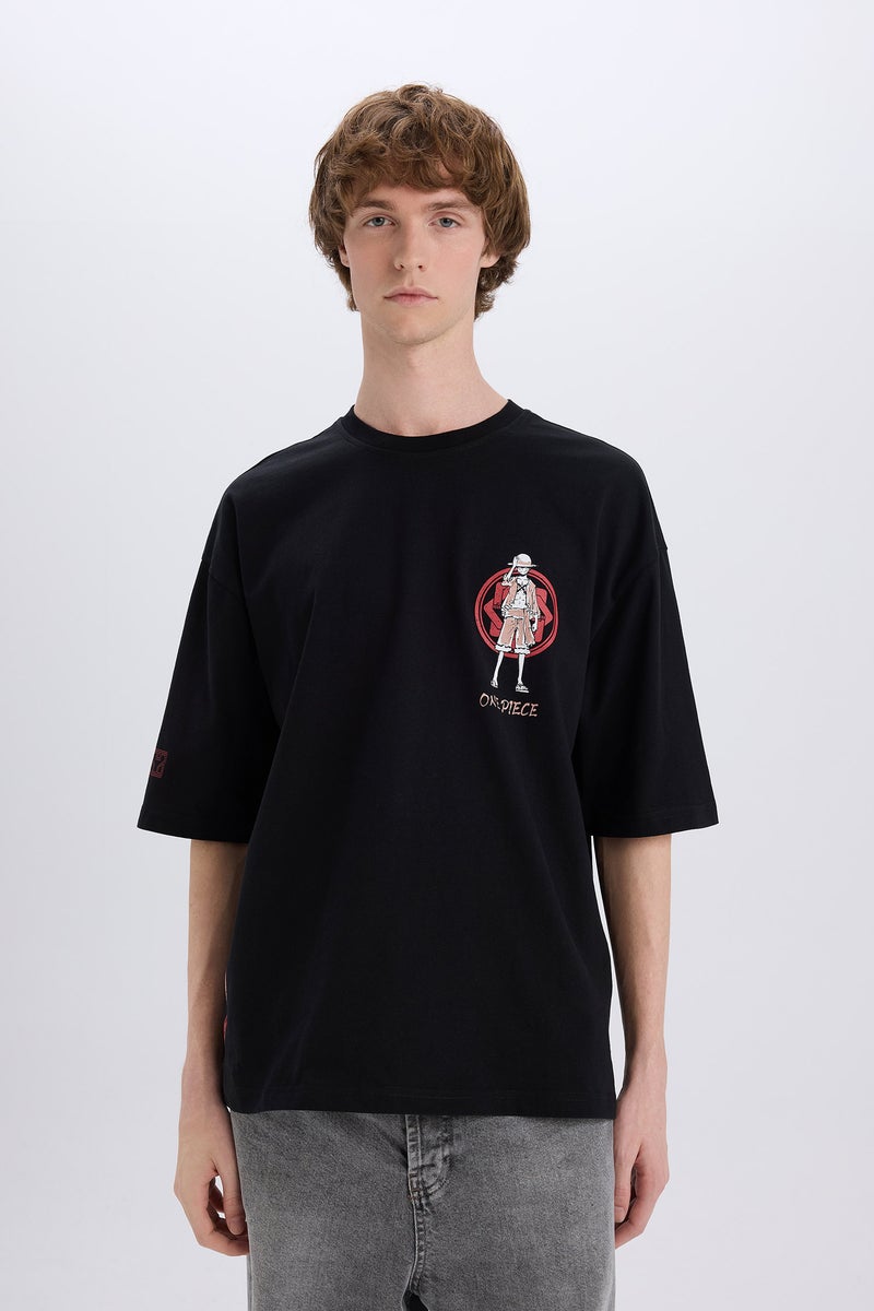 Man One Piece Loose Fit Crew Neck Printed T-Shirt