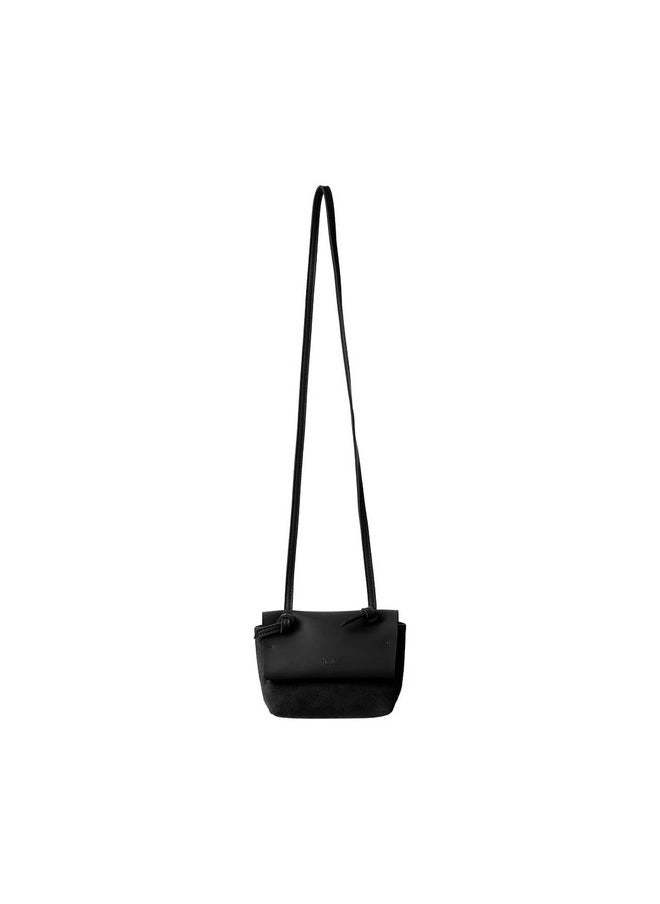 Miniso - MINISO Suede Crossbody Bag with Flap (Black) - Image 1