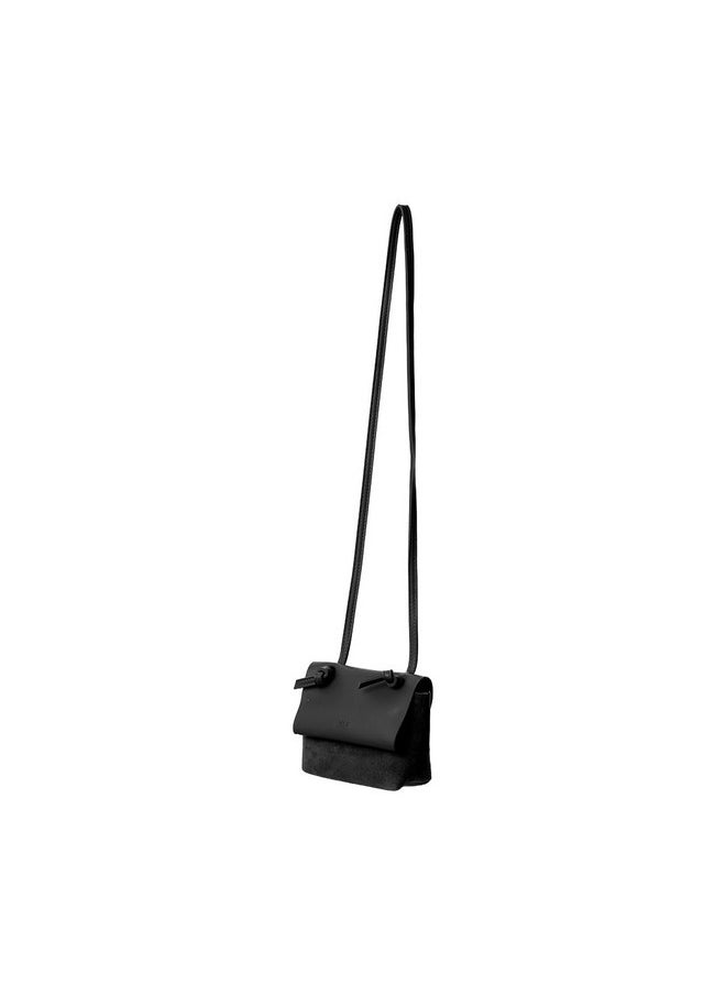 Miniso - MINISO Suede Crossbody Bag with Flap (Black) - Image 1