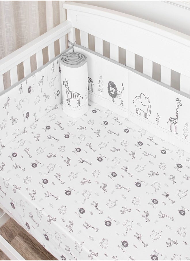bellanina Bellanina Complete 4 Piece Baby Bedding Set Cotton with Digital Print Comforter, Crib Sheet, Crib Skirt and Bumper  - Image 3