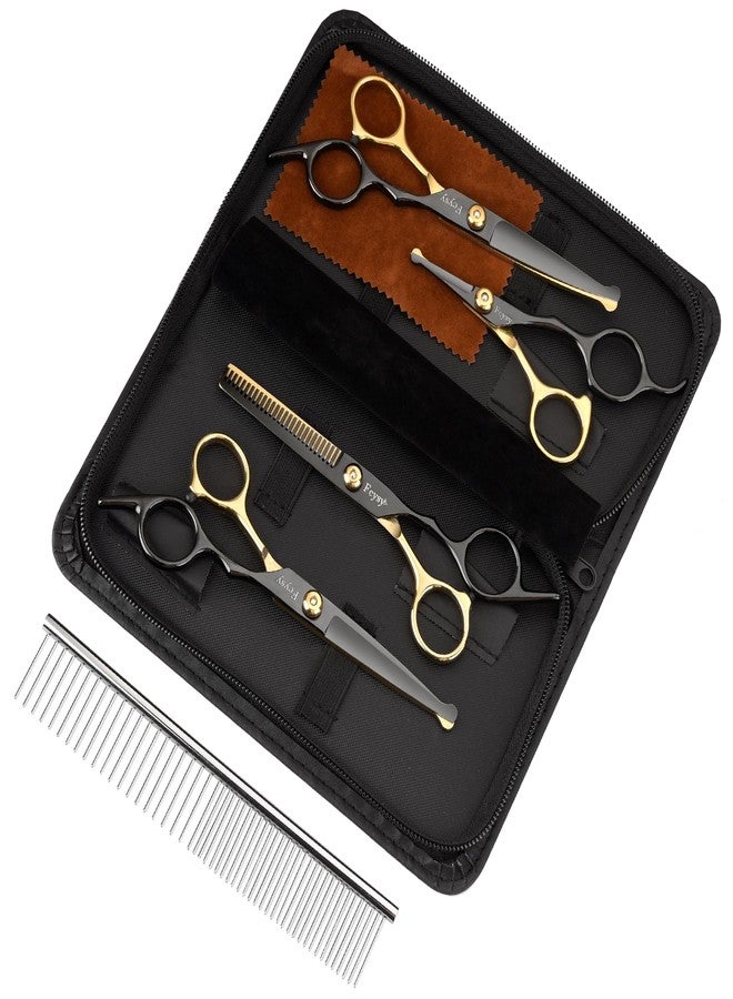 اف سي واي اس واي مجموعة مقصات للعناية بالكلاب، مقصات احترافية للحيوانات الأليفة من Fcysy للقطط في المنزل، أدوات للعناية بالكلاب بمقصات ذات شفرات منحنية ومستقيمة، مجموعة مستلزمات للحيوانات الأليفة - Image 2