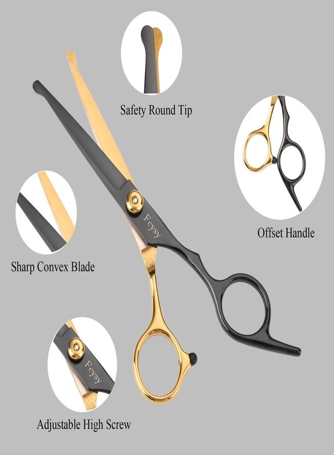 اف سي واي اس واي مجموعة مقصات للعناية بالكلاب، مقصات احترافية للحيوانات الأليفة من Fcysy للقطط في المنزل، أدوات للعناية بالكلاب بمقصات ذات شفرات منحنية ومستقيمة، مجموعة مستلزمات للحيوانات الأليفة - Image 4