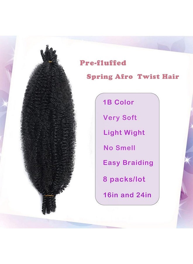 poetically 16 Inch Springy Afro Twist Hair 8 Packs Marley Twist Braiding Hair Preseparated Spring Twist Hair For Soft Butterfly Locs Crochet Hair Kinky Afro Twist Hair Extensions For Black Women  - Image 3