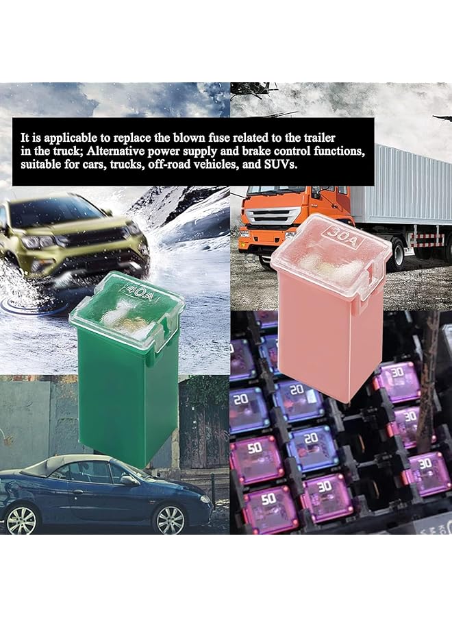 ShabeEat 30 Pcs Jcase Fuse Automotive Tall/Standard And Low Profile Jcase Box Shaped Fuses Assortment Kit (20A, 30A, 40A, 50A, 60A, 80A) For Ford Chevy/Gm Nissan And Toyota Pickup Trucks Cars Suvs - Image 4