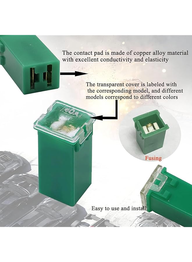 ShabeEat 30 Pcs Jcase Fuse Automotive Tall/Standard And Low Profile Jcase Box Shaped Fuses Assortment Kit (20A, 30A, 40A, 50A, 60A, 80A) For Ford Chevy/Gm Nissan And Toyota Pickup Trucks Cars Suvs - Image 2