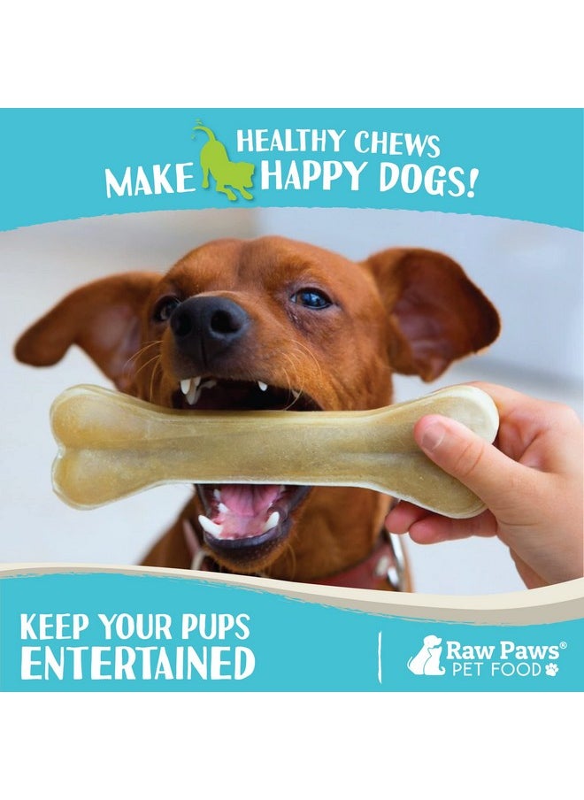 Raw Paws - Compressed Rawhide Bones For Dogs, 8Inch, 10Count  Packed In Usa  Long Lasting Dog Chews  Natural Pressed Rawhides  Rawhide Bones For Large Dogs  Raw Hide Bones For Aggressive Chewers - Image 1
