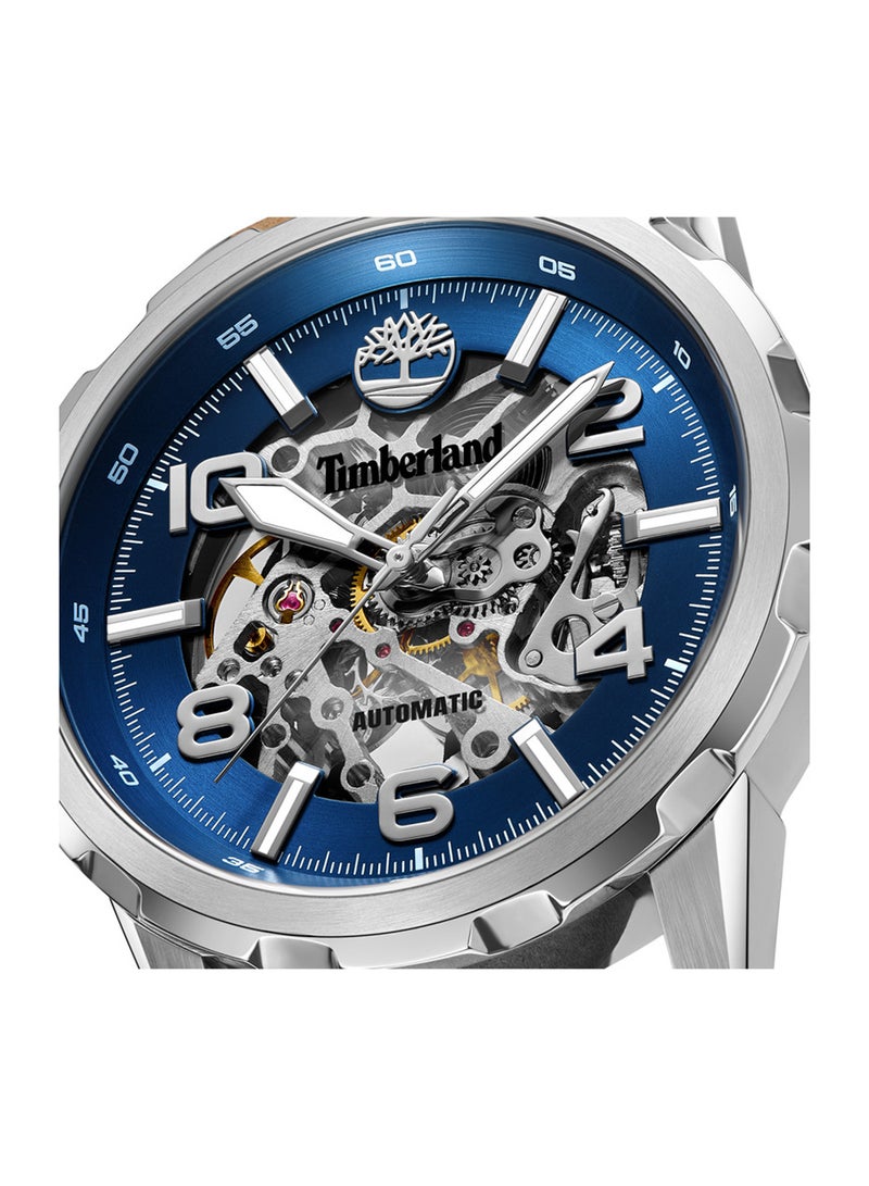 Timberland Men Mohegan Warm Grey Dial Leather Strap Analog Watch for Men, 46mm - Image 3
