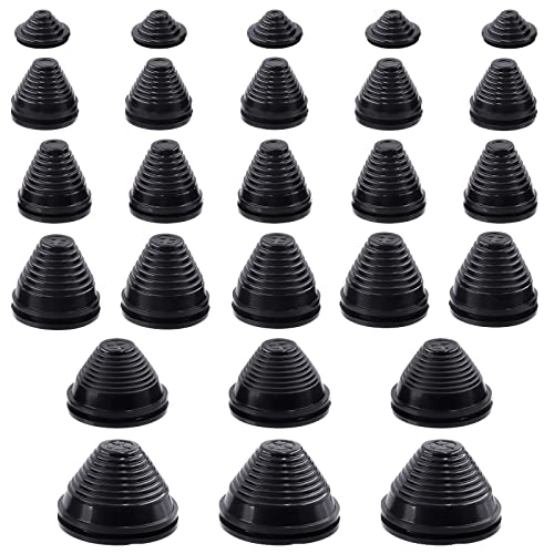Swpeet 26Pcs 6 Sizes 253035405060mm Tower Shaped Rubber Grommet Assortment Kit Drill Hole Firewall Hole Hole Plug Drill Hole Grommets Synthetic Wire Protection for Auto Car Wire Cable Wire - Image 1