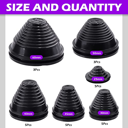 Swpeet 26Pcs 6 Sizes 253035405060mm Tower Shaped Rubber Grommet Assortment Kit Drill Hole Firewall Hole Hole Plug Drill Hole Grommets Synthetic Wire Protection for Auto Car Wire Cable Wire - Image 3