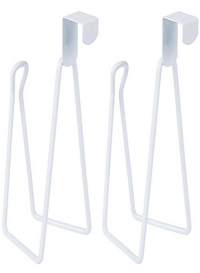 Teensery 2 Pcs Over The Tank Toilet Paper Holder Metal Toilet Tissue Roll Holder Dispenser for Bathroom Storage and Organization, Holds 1 Roll (White) - Image 1