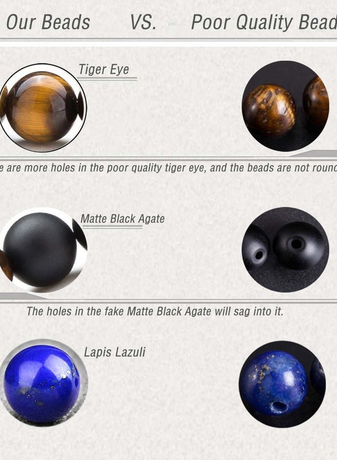 Hamoery Men Women 8mm Lava Rock 7 Chakra Beads Chakra Bracelet Braided Rope Natural Stone Yoga Bracelet Bangle, Regular - Image 5