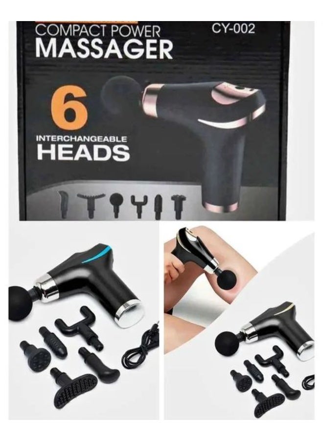 CY-002 Compact Power Body Massager With 6 Head - Image 1