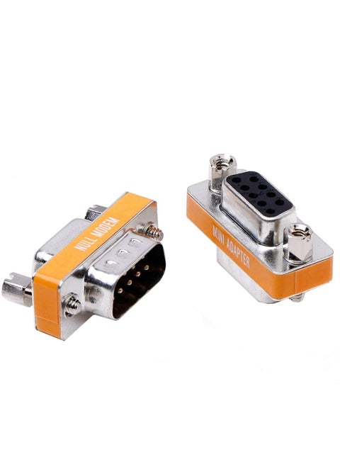 DB9 Mini Null Modem plug Adapter Gender Changer Cross Data Transfer Serial Port Adapter Male to Female