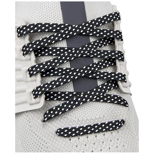 Endoto Shoe Laces for ON CloudMonster 7MM Flat Shoelaces Replacement Women Men Sneakers StringsColorBlackWhiteSize41Inch - Image 1