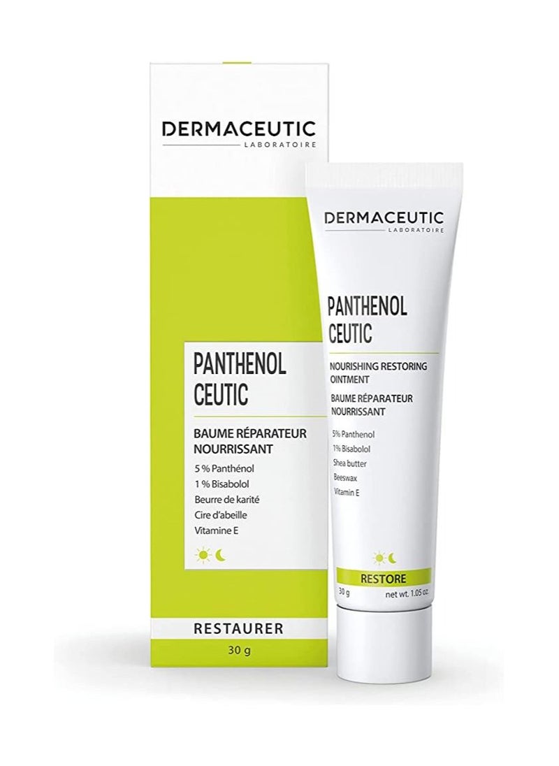 Dermaceutic Dermaceutic Panthenol Ceutic - Nourishing Restoring Ointment with Panthenol, Shea Butter, Beeswax and Vitamin E - Immediate comfort for dry, sensitive and irritated skin - 30g  - Image 1