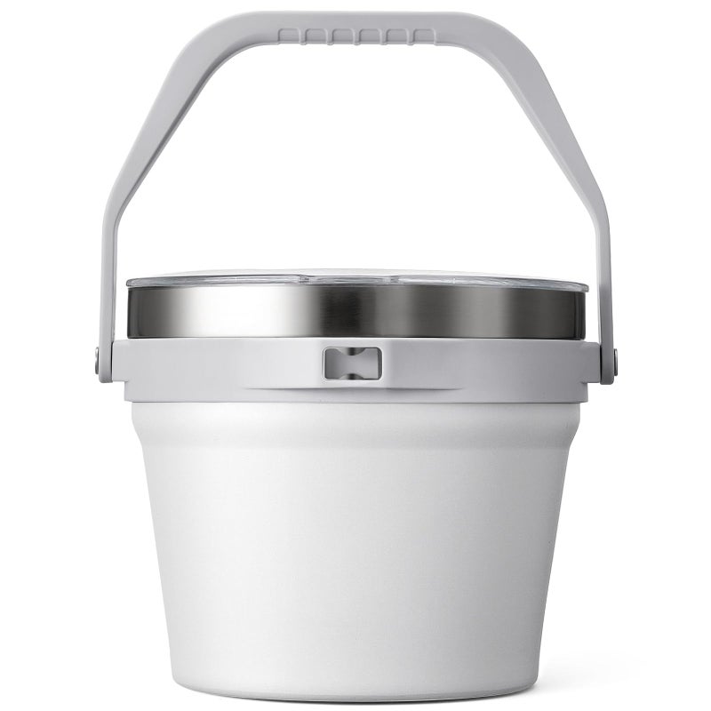 COKTIK 7L Insulated Ice Bucket with LidDouble Wall Vacuum Stainless Steel Beverage Bucket Keeps Frozen LongerHolds 6 Longnecks or 3 Bottles of Winefor hot food Large PartiesNo Accessories White - Image 2