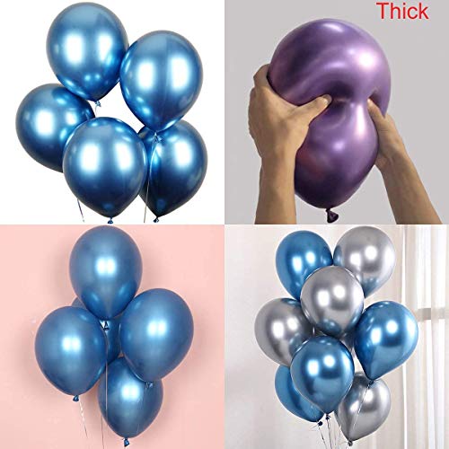 HEMITO Premium Metallic Latex Balloons Pack of 50 Blue Balloons for Decoration (Blue, Pack of 50) - Image 3