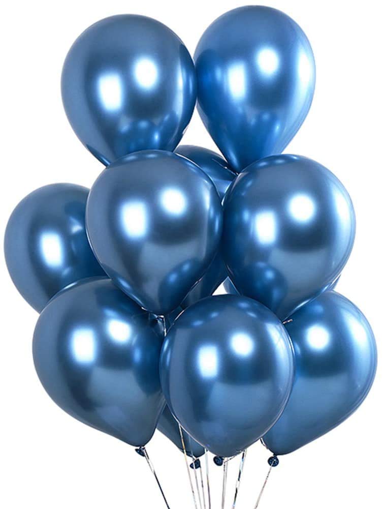 HEMITO Premium Metallic Latex Balloons Pack of 50 Blue Balloons for Decoration (Blue, Pack of 50) - Image 2