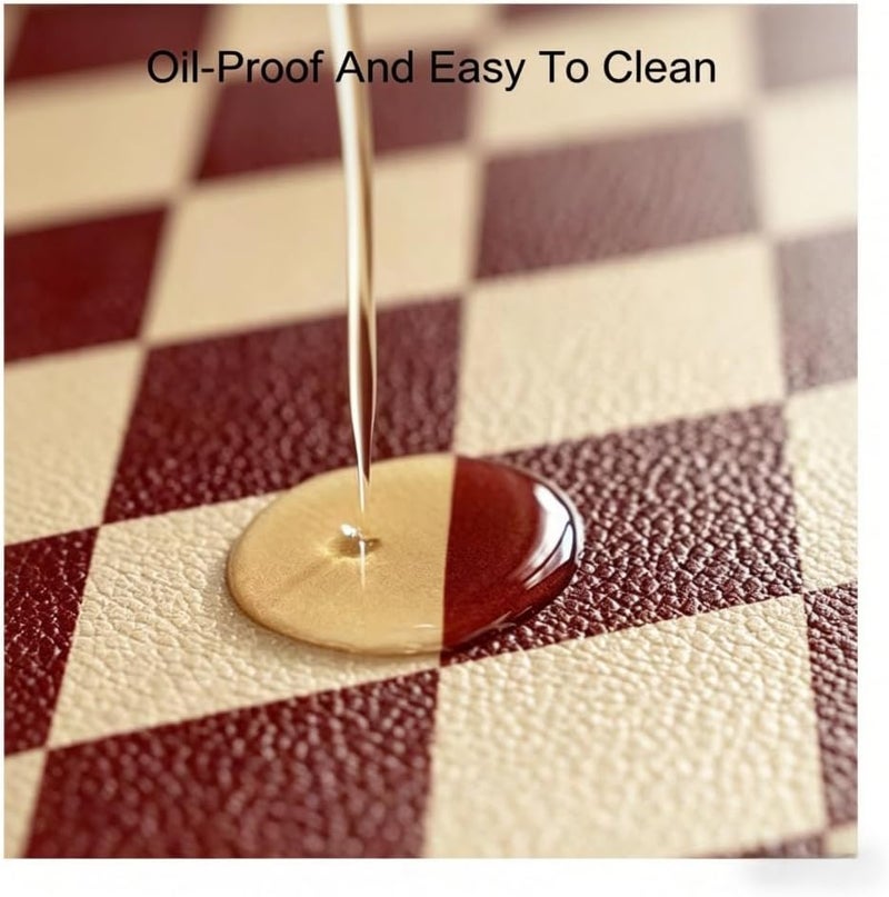 Rubvrenti Round Rug,Toilet Bathroom Rugs,Entrance Door Mat,Non Slip Indoor Sofa Floor Area Rug Mat for Living Room,Toilet Anti Slip Bedroom Entrance Carpet (Checkered pattern) - Image 5