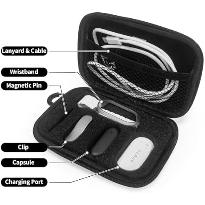 rayihni FOR PLAUD NOTEPIN STORAGE CASE, WATERPROOF AND SHOCKPROOF TRAVEL ORGANIZER, AI WEARABLE VOICE DEVICE, CHARGING DOCK ACCESSORIES, LIGHTWEIGHT, COMPACT, DURABLE CASE WITH LANYARD, GREY - Image 3